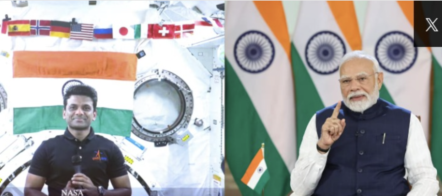 image Événement historique pour l'Inde spatiale : Narendra Modi échange avec le premier astronaute indien à bord de l’ISS