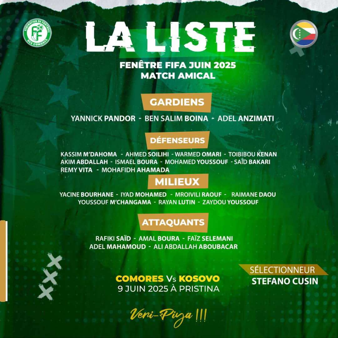 image Football, fenêtre FIFA : Trois nouveaux joueurs sur la liste de Cusin