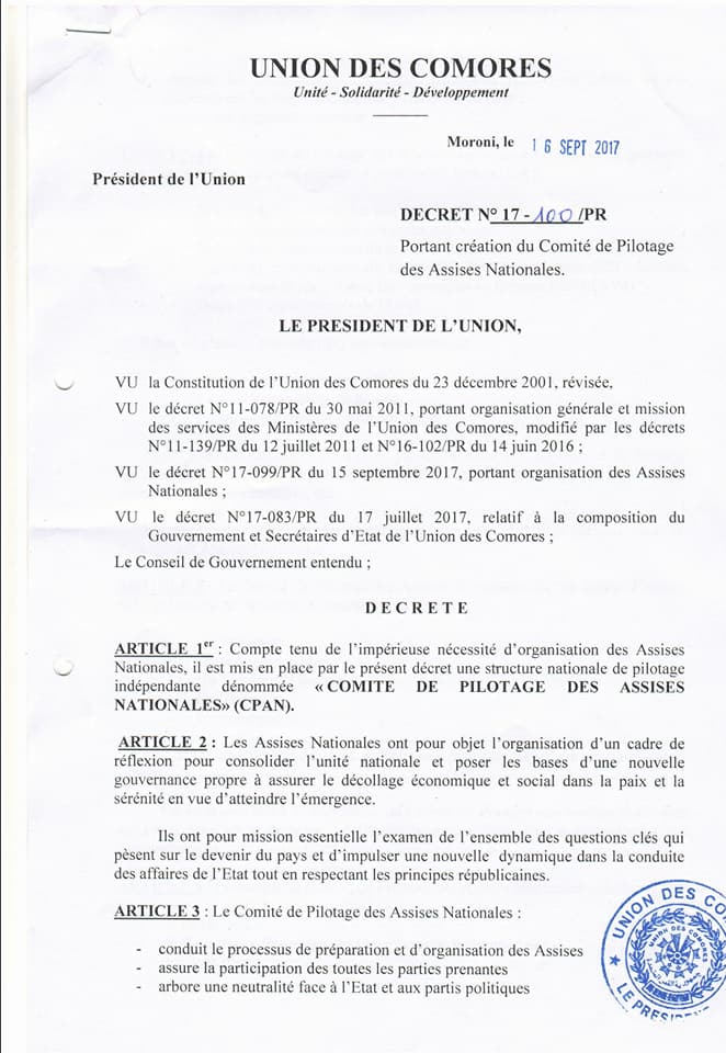 Assises nationales sur les 42 ans d’indépendance / Les contours se dessinent